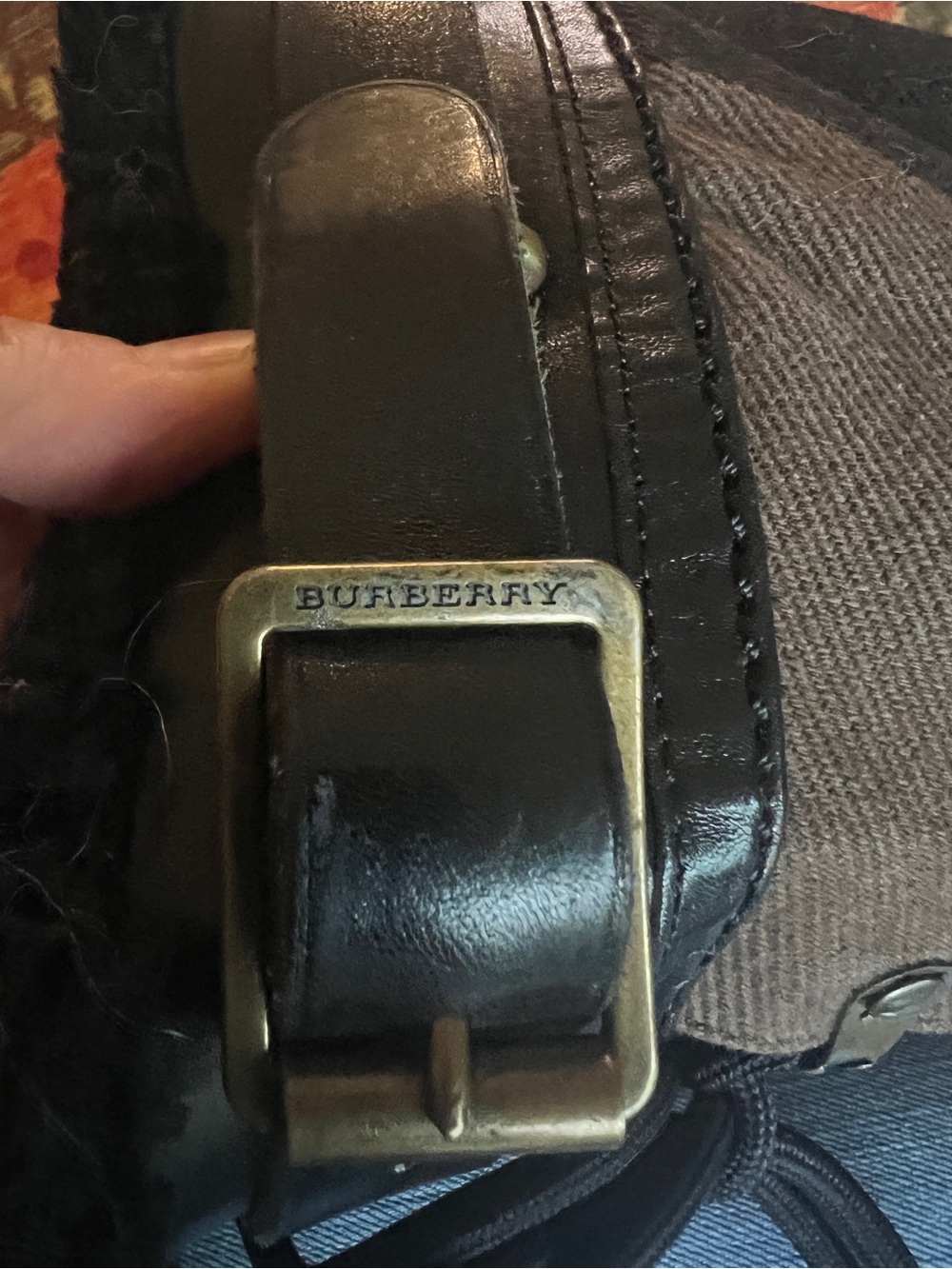Burberry Shearling-Lined Check Snow Boots Black Gray 7.5